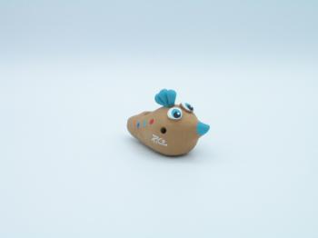 Cuccù ovetto pois azzurro